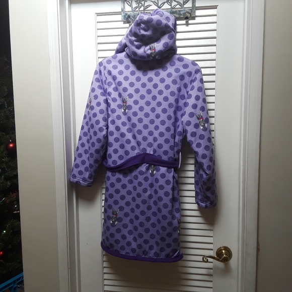 Woodrow & Friends Kid's  Sherpa Lined Robe Bunny Purple L (14/16) - Picture 7 of 10